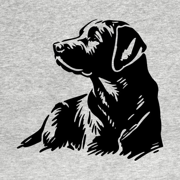 This is a simple black ink drawing of a Labrador dog by WelshDesigns